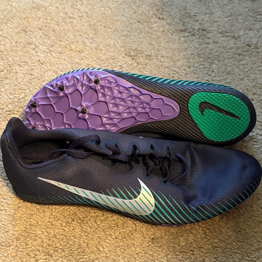 Nike Navy and Teal Running Spikes
